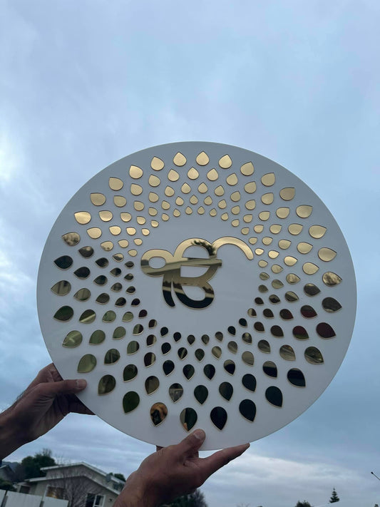 Ik Onkar Wall Art, hand pasted petals